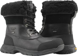 UGG Mens UGG Australia Butte Black Waterproof Leather Winter Boots 5521 -BLK