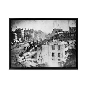 Artery8 Daguerre Boulevard Du Temple Paris Framed Canvas Wall Art Print in Grey | Size: W24 x H32