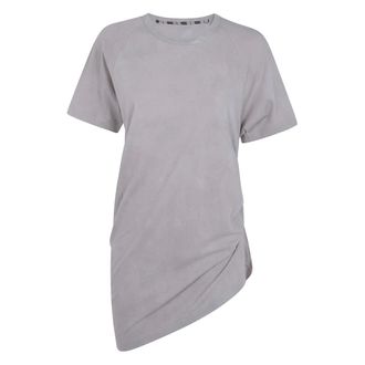 Ziggy Chen Asymmetrisch T-shirt - Dames - Tops - Grijs - Maat: 3XS Katoen
