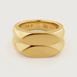 Monica Vinader Gold Havana Double Ring