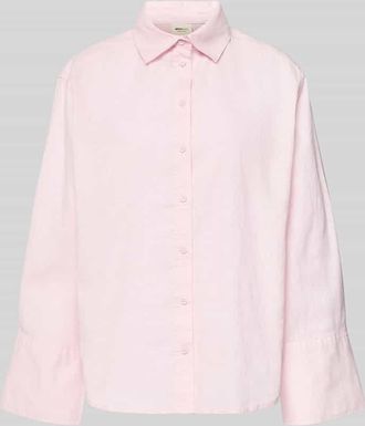 Gina Tricot Regular Fit Bluse aus Leinen-Baumwoll-Mix in Flieder, Gr&ouml;&szlig;e XL