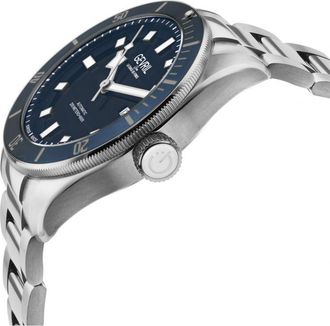Gevril Group Mens Yorkville Swiss Automatic Sellita SW200 Blue Dial Stainless Steel Watch - Silver - One Size