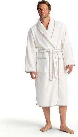 Christy Boundary Piped Edge Luxury Robe in Grey at Nordstrom, Size X-Large