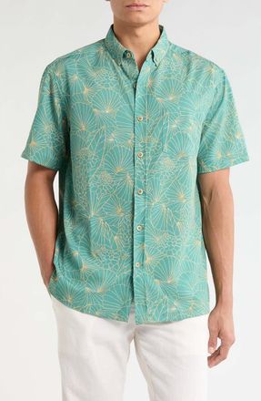 Kahala Ginger Lines Short Sleeve Shirt in Pond at Nordstrom, Size X-Large
