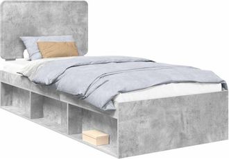 vidaXL Bed Frame Concerte Grey 90 x 190 cm Solid Pine Wood vidaXL