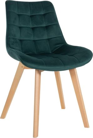 Clp Silla de comedor con asiento en Terciopelo Verde
