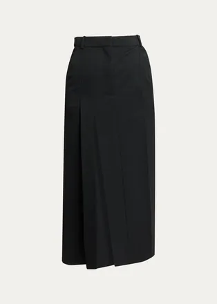 Givenchy Pleated Wool Midi Skirt