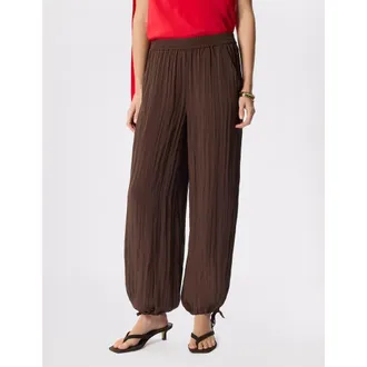 Whistles Balloon Tie Hem Trousers in Brown at Nordstrom, Size 10