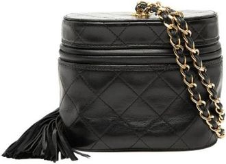 Chanel Pre-owned Vanity Bag - Dames - Vintage Schoudertas - Zwart - ONE Size - Leer - Vintage