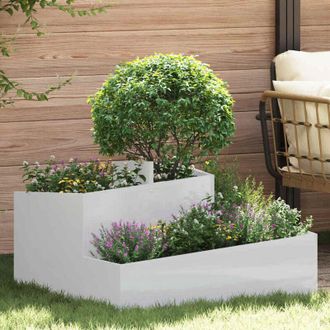 vidaXL Vidaxl - Maceta Para Jard&iacute;n Plateado 80 X 80 X 50 Cm Acero Galvanizado