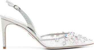 Rene Caovilla Pumps con cristalli - Argento