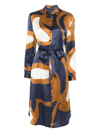 Kiton Midi-jurk met print - Blauw
