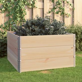 vidaXL Arriates De Madera Maciza De Pino 3 Unidades 100x100 Cm Vidaxl
