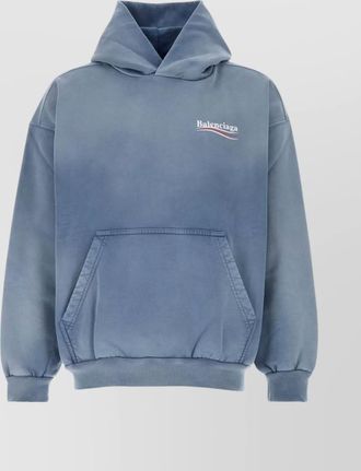 Balenciaga cotton sweatshirt with hood and kangaroo pocket