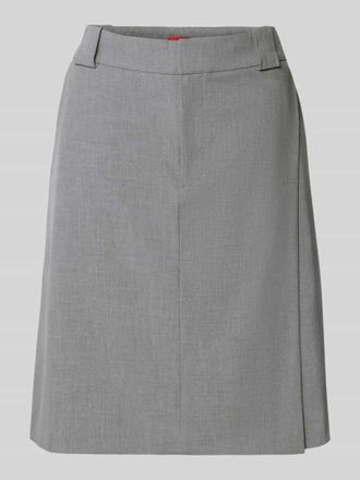 HUGO BOSS K&ouml;rpernaher Bleistiftrock mit Viskose-Anteil Modell RANWI in Hellgrau Melange, Gr&ouml;&szlig;e 34