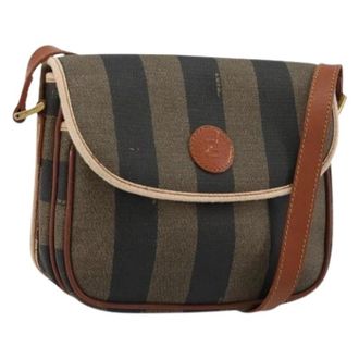 Fendi Pre-owned Pequin Shoulder Bag - Dames - Vintage Schoudertas - Bruin - ONE Size - Leer - Vintage
