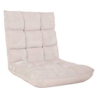 Hhg Nunca Usado] Sill&oacute;n De Suelo Hhg 904, Coj&iacute;n De Suelo Reclinable Sill&oacute;n Plegable 6 Posiciones De Reclinaci&oacute;n, Estructura Robusta Terciopelo, Crema-gris