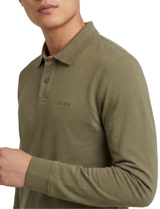 HUGO BOSS poloshirt Boss Orange groen 2-knoops katoen
