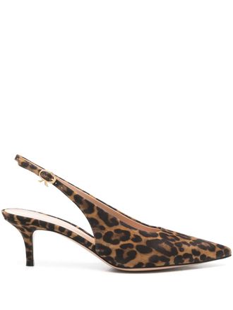 Gianvito Rossi 55mm Robbie pumps - women - Calf Leather/Calf Leather/Calf Leather - 37.5 - Brown