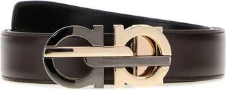 Ferragamo Double Adjus Belt - Heren - Riemen - Bruin - 100 CM - Leer - Accessoires