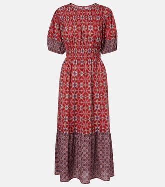 Velvet Maela printed cotton midi dress