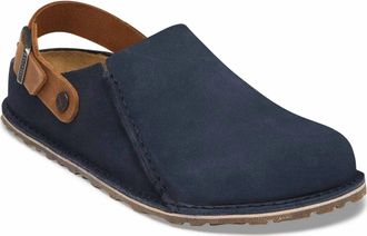 Birkenstock Womens Lutry Premium Suede Clog In New Navy/cognac