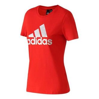 adidas (WMNS) adidas Foil Sports Stylish Round Neck Short Sleeve Red DW5722