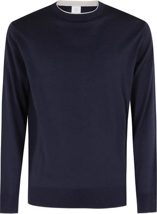 Eleventy Stijlvolle Ketting - Heren - Ronde hals truien - Blauw - 2XL - Truien & Vesten