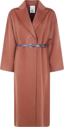 Semicouture Coat Long Wool Y6wv08 V13 Dark Leather