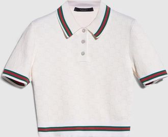Gucci GG Extra Fine Cotton Jacquard Polo Shirt, White, Ready-to-wear