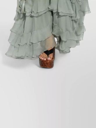 Chlo&eacute; silk sleeveless v-neck ruffled maxi dress