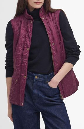 Barbour Wray Fleece Lined Vest in Black Cherry at Nordstrom, Size 10