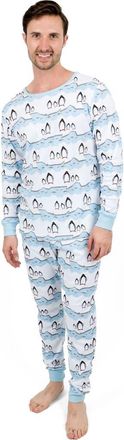 Leveret Mens Cotton Matching Family Holiday Pajamas, Reindeer & Moose Prints in Penguin at Nordstrom, Size 4X-Large