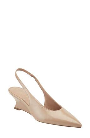 Marc Fisher Taten Slingback Pointed Toe Wedge Pump in Medium Natural at Nordstrom, Size 5.5