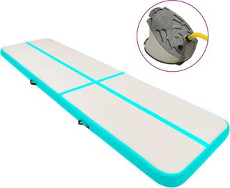 vidaXL Esterilla Inflable De Gimnasia Y Bomba Pvc Verde 800x100x20 Cm Vidaxl