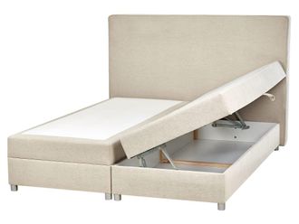 Beliani Cama continental de tejido beige 160x200