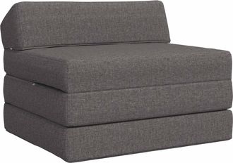 vidaXL Sof&aacute; Cama Plegable Gris Claro 200 X 70 X 10 Cm Tela Vidaxl