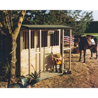 Shires Jailhouse/Stable Playhouse Kids Wendy House in Light Brown