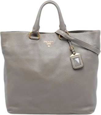 Prada Pre-owned Tote Bags, female, Gray, Size: ONE SIZE Pre-owned Vintage Satchel