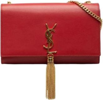 Saint Laurent Pre-owned Kate Schoudertas - Dames - Vintage Schoudertas - Rood - ONE Size - Leer - Vintage