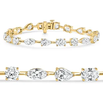 Pompeii3 10Ct Mixed Cut Diamond Tennis Bracelet 7 14k Yellow Gold Lab Grown Size: 7