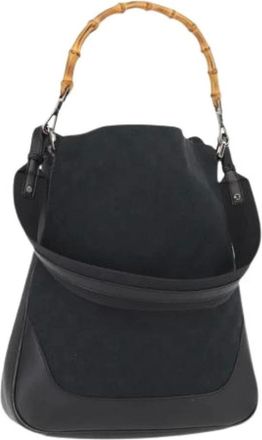 Gucci Pre-owned Shoulder Bags, female, Black, Size: ONE SIZE Pre-owned Canvas Shoulder Bag