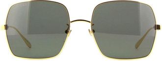 Gucci Square Full Rim Sunglasses - Gold