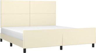 vidaXL Vidaxl - Estructura De Cama Sin Colch&oacute;n Cuero Sint&eacute;tico Crema 160x200 Cm