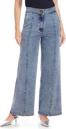 Fifteen Twenty Kristen High Waist Wide Leg Trouser Jeans in Denim at Nordstrom, Size 12