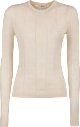 Bally patterned intarsia-knit jumper - women - Silk/Cotton - 42 - Neutrals