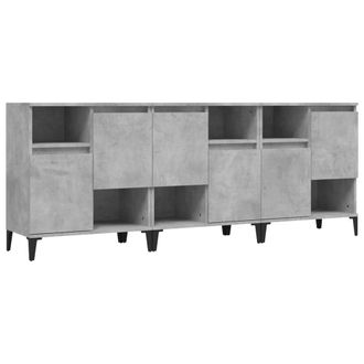 Berkfield Home Sideboards 3 pcs Concrete Grey 60x35x70 cm Engineered Wood | Size: 60 x 35 x 70 cm