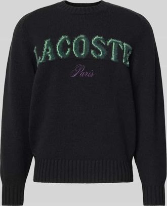 Lacoste Relaxed Fit Strickpullover aus Woll-Mix in Black, Größe XXXL