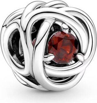 Pandora Ladies Sterling Silver January Red Eternity Circle Charm