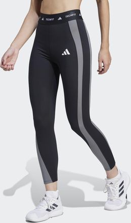adidas Trainingstights ADIDAS PERFORMANCE TECHFIT COLORBLOCK 7/8-LEGGINGS, Damen, Gr. XS, N-Gr, schwarz (schwarz, grau four), Obermaterial: 73% Polyester, 27